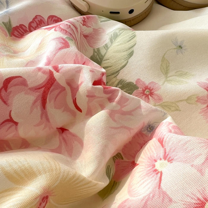 91家纺网 家纺一手货源 找家纺 曼之夏 2026新款全棉印花花卉四件套 雅香伊人