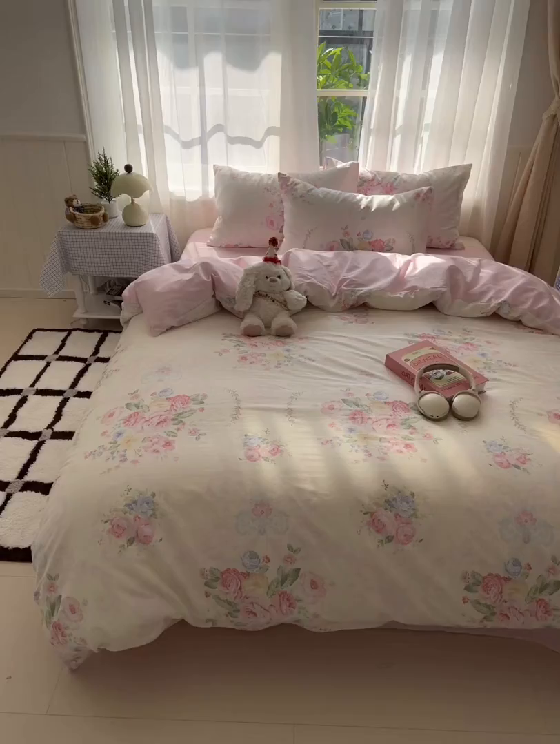 91家纺网 家纺一手货源 找家纺 曼之夏 2026新款全棉印花花卉四件套 雅香伊人