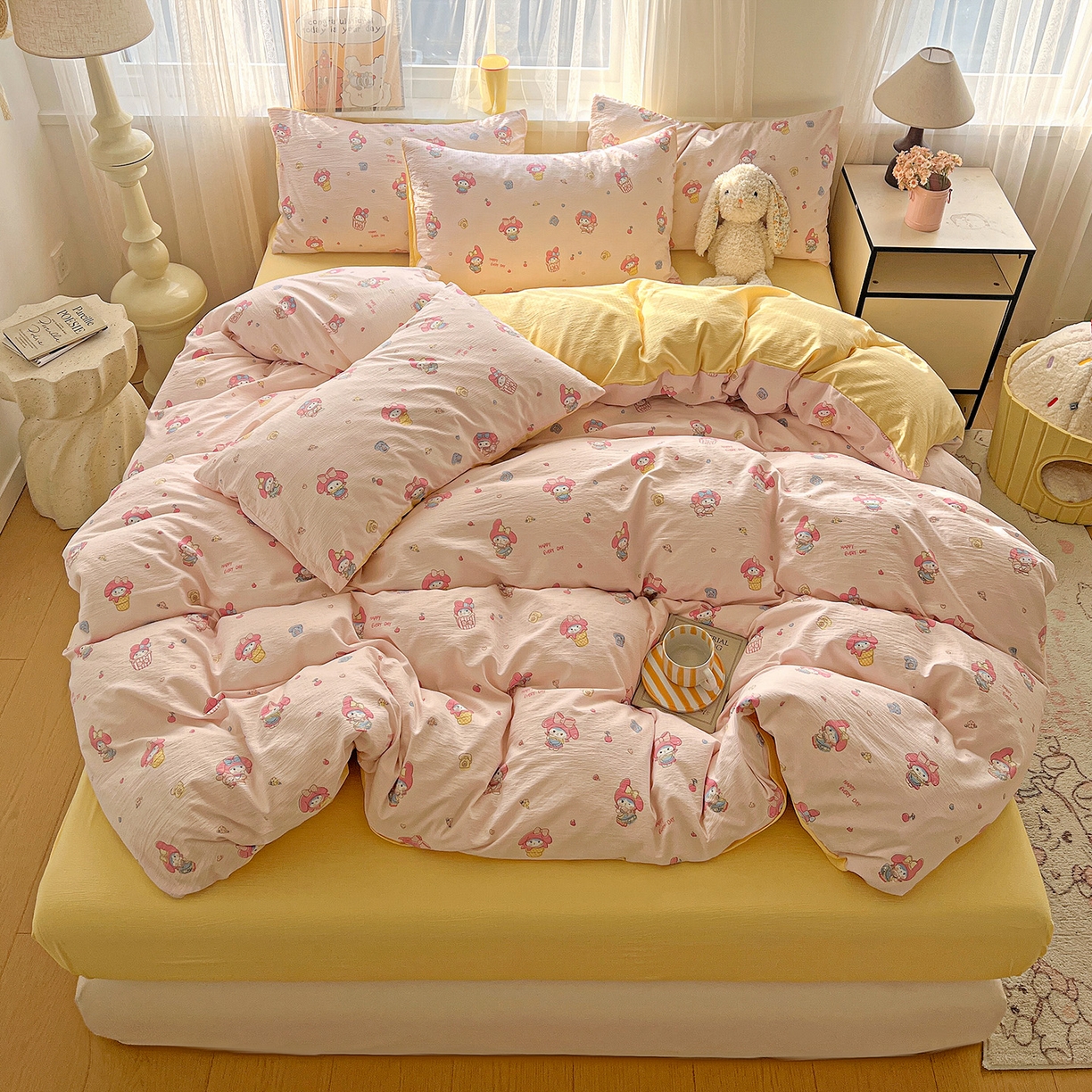 91家纺网 家纺一手货源 找家纺 （总）灿哈 2026新款双层纱木棉水洗棉单品套件