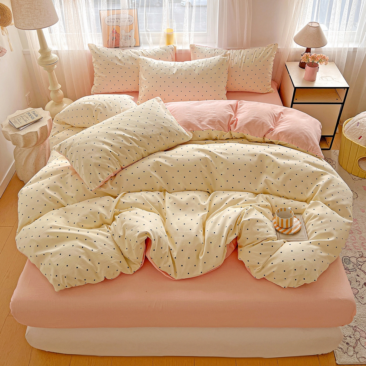 91家纺网 家纺一手货源 找家纺 （总）灿哈 2026新款双层纱木棉水洗棉单品套件