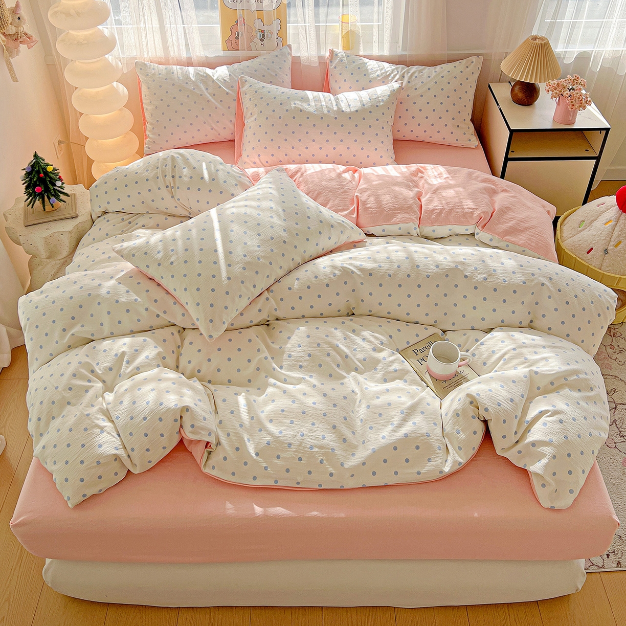 91家纺网 家纺一手货源 找家纺 （总）灿哈 2026新款双层纱木棉水洗棉单品套件