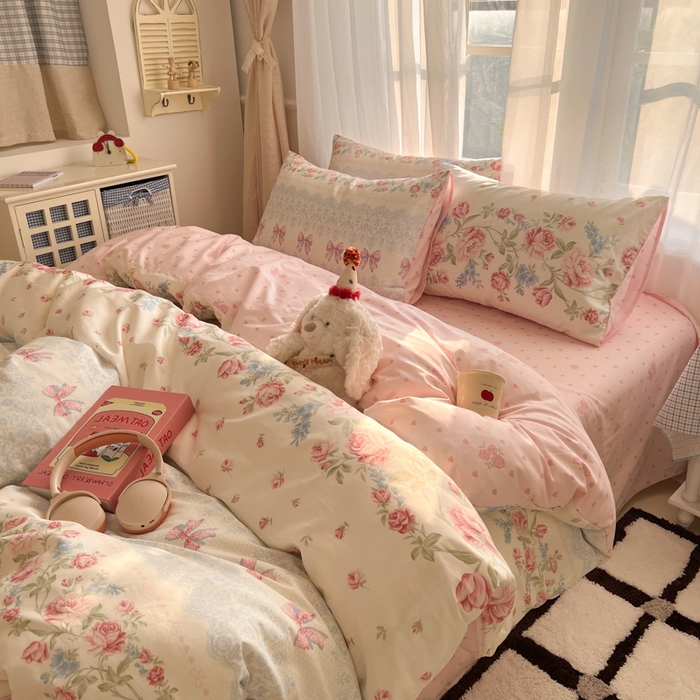 曼之夏 2026新款全棉印花花卉四件套 幽若