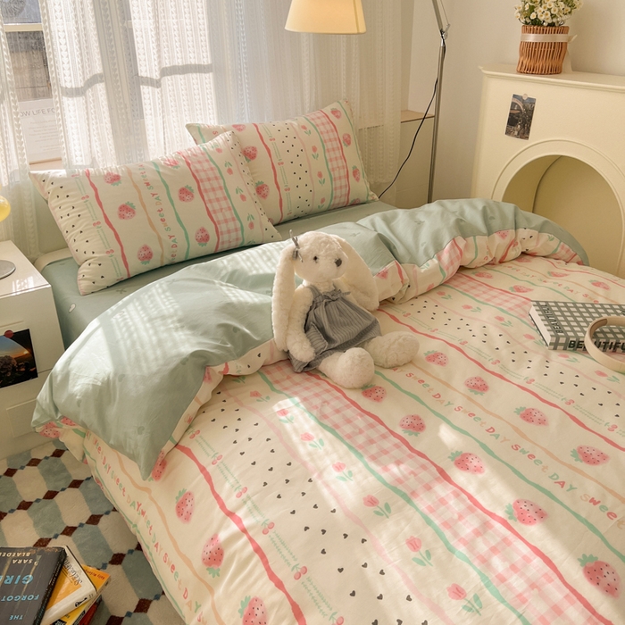 91家纺网 家纺一手货源 找家纺 曼之夏 2026新款全棉印花花卉四件套 郁香莓语