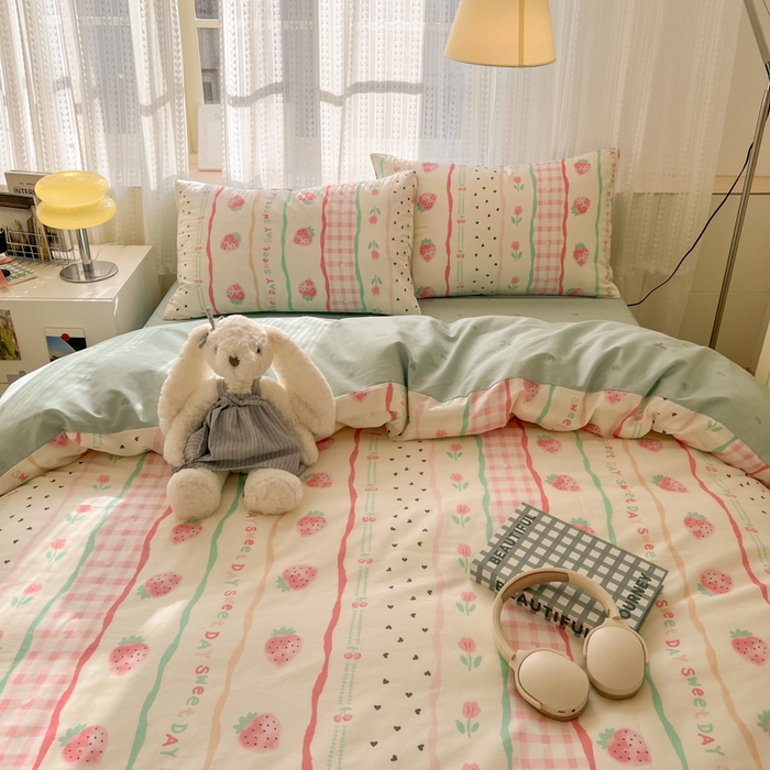 91家纺网 家纺一手货源 找家纺 曼之夏 2026新款全棉印花花卉四件套 郁香莓语