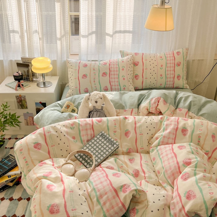 91家纺网 家纺一手货源 找家纺 曼之夏 2026新款全棉印花花卉四件套 郁香莓语