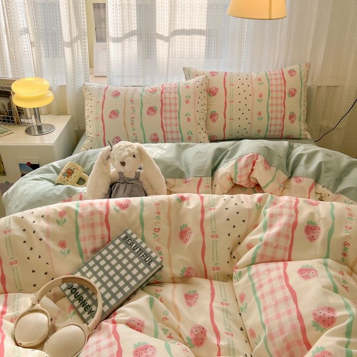 91家纺网 家纺一手货源 找家纺 曼之夏 2026新款全棉印花花卉四件套 郁香莓语