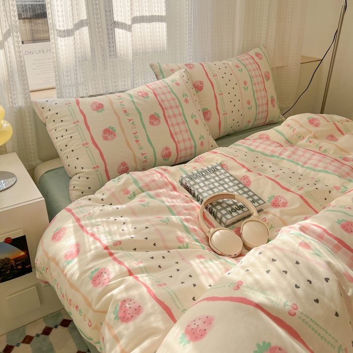 91家纺网 家纺一手货源 找家纺 曼之夏 2026新款全棉印花花卉四件套 郁香莓语