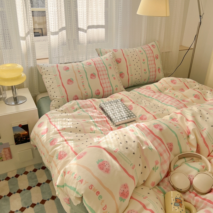 91家纺网 家纺一手货源 找家纺 曼之夏 2026新款全棉印花花卉四件套 郁香莓语