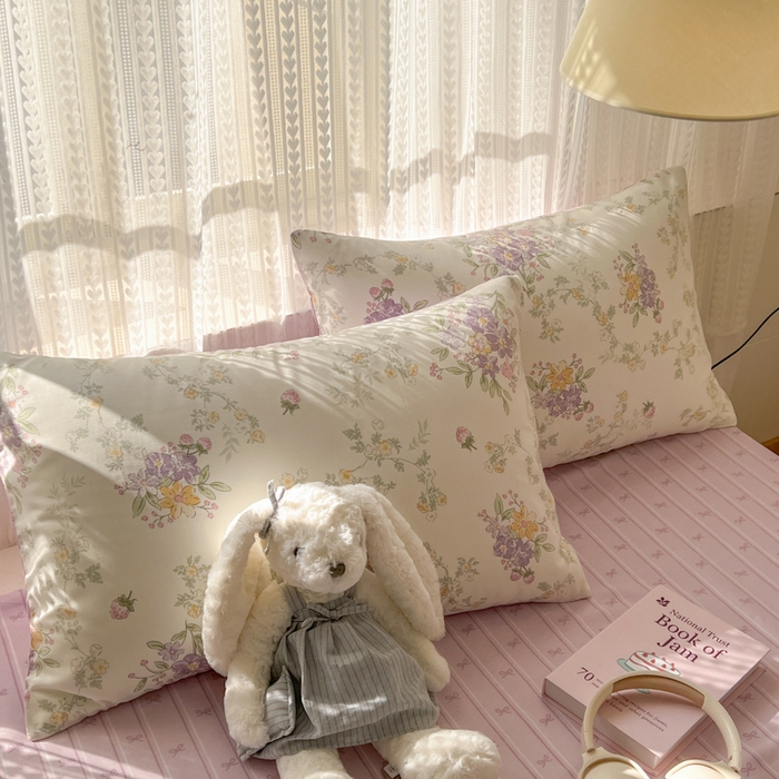 91家纺网 家纺一手货源 找家纺 曼之夏 2026新款全棉印花花卉四件套 栀夏海棠