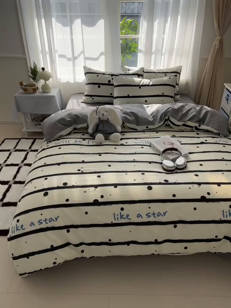 91家纺网 家纺一手货源 找家纺 曼之夏 2026新款全棉印花花卉四件套 自由派