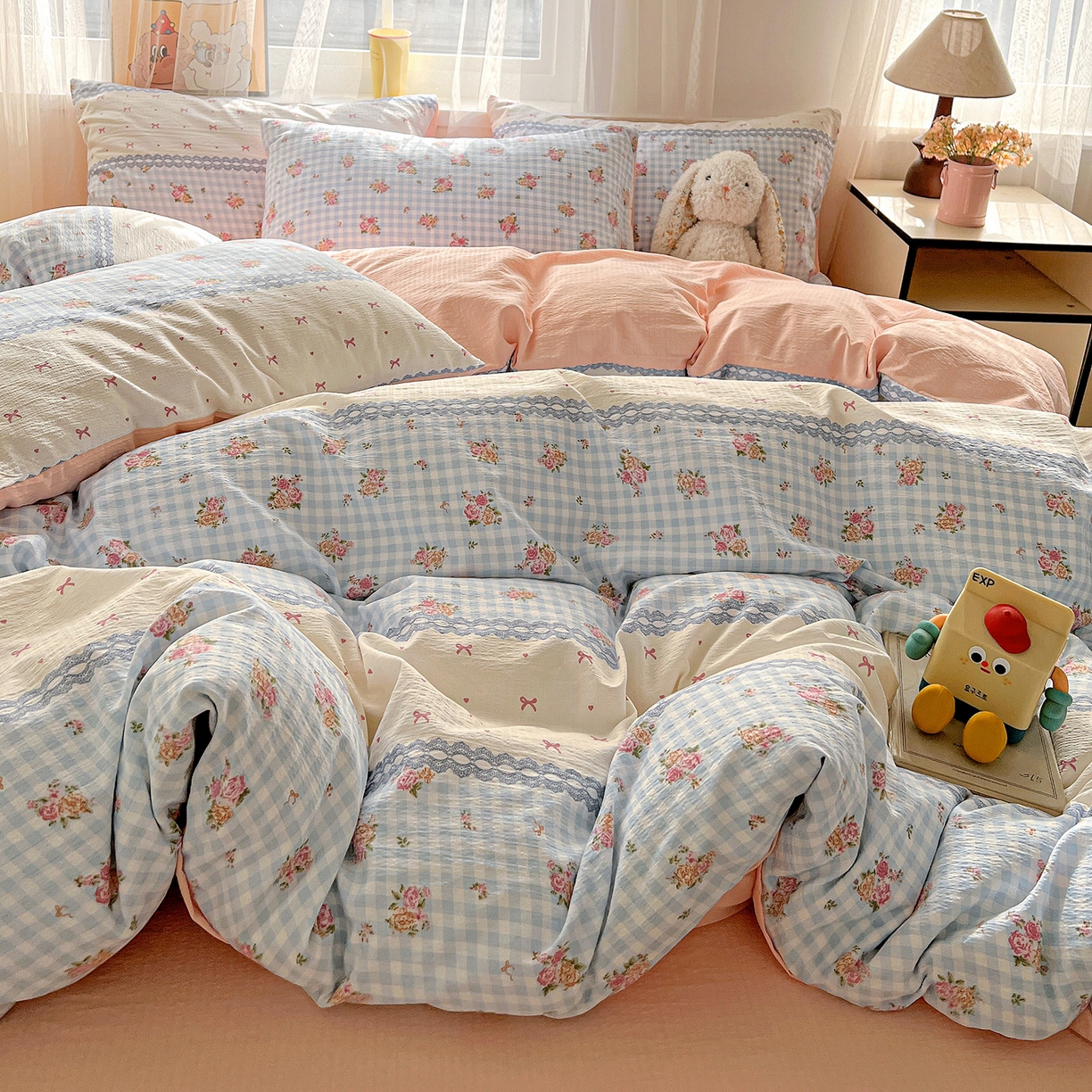 91家纺网 家纺一手货源 找家纺 （总）灿哈 2026新款双层纱木棉水洗棉单品套件