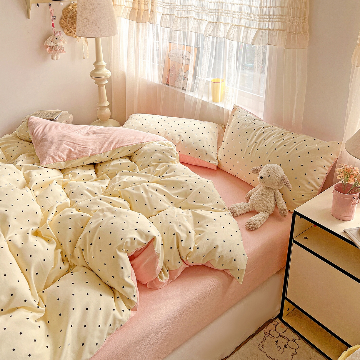 91家纺网 家纺一手货源 找家纺 灿哈2026新款双层纱木棉水洗棉单品套件