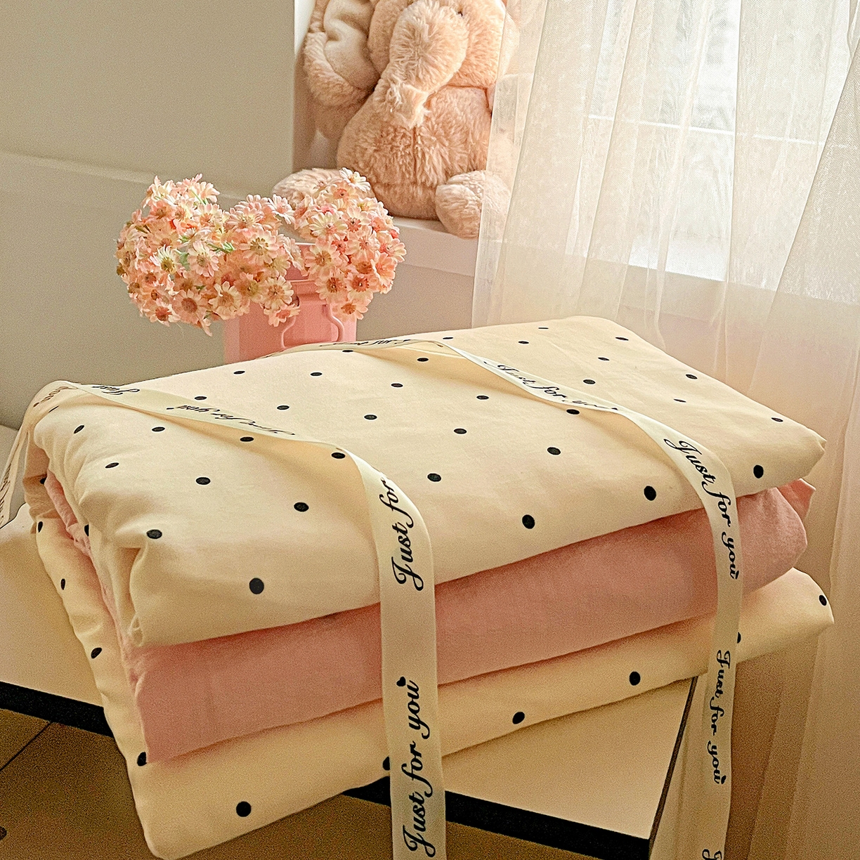 91家纺网 家纺一手货源 找家纺 灿哈家纺 2026新款双层纱木棉水洗棉单品套件