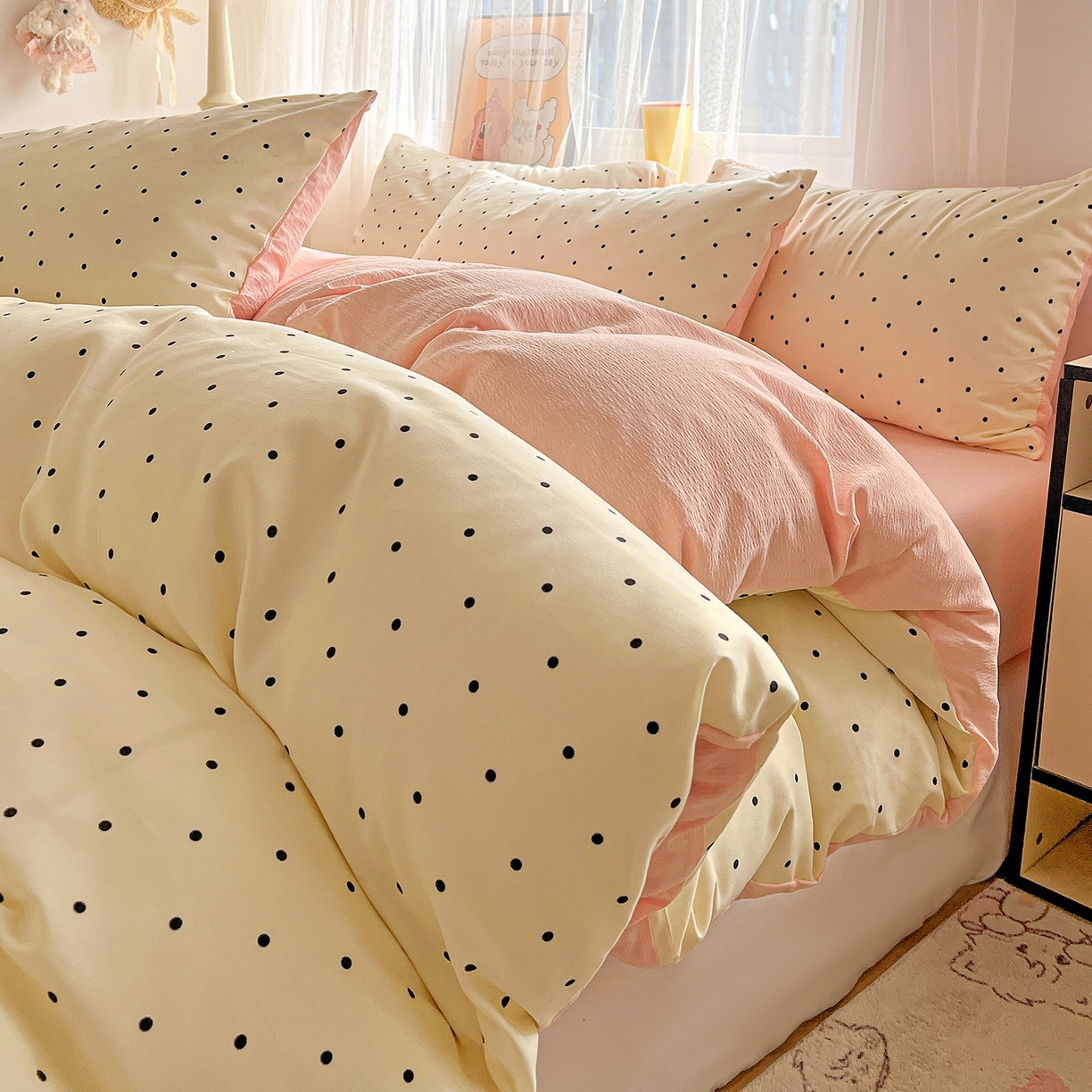 91家纺网 家纺一手货源 找家纺 灿哈家纺 2026新款双层纱木棉水洗棉单品套件