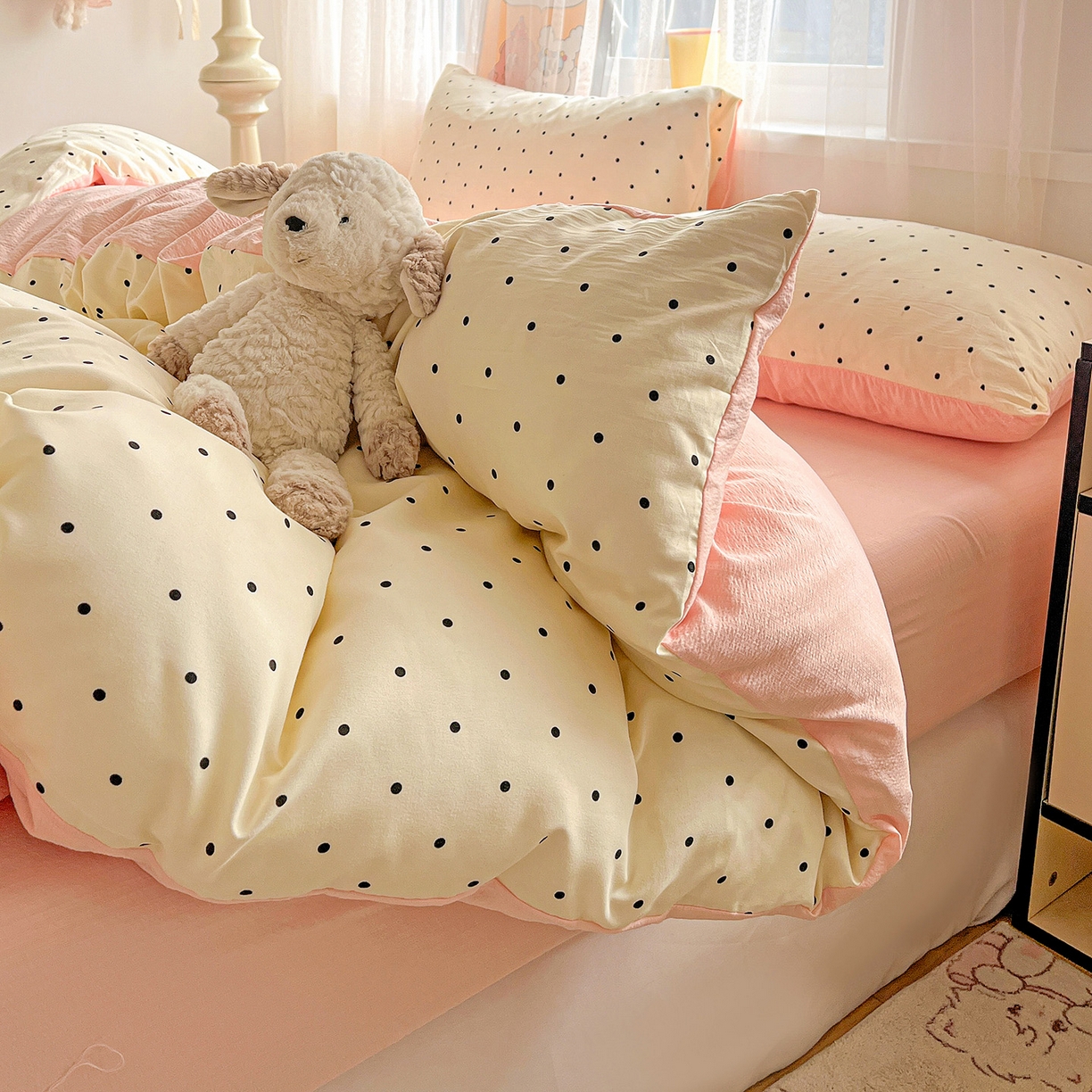 91家纺网 家纺一手货源 找家纺 灿哈家纺 2026新款双层纱木棉水洗棉单品套件