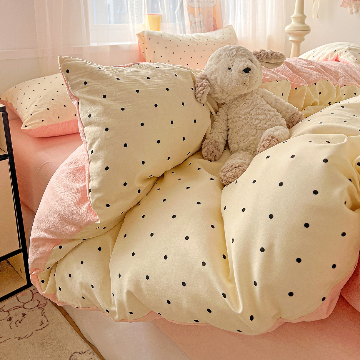 91家纺网 家纺一手货源 找家纺 灿哈家纺 2026新款双层纱木棉水洗棉单品套件