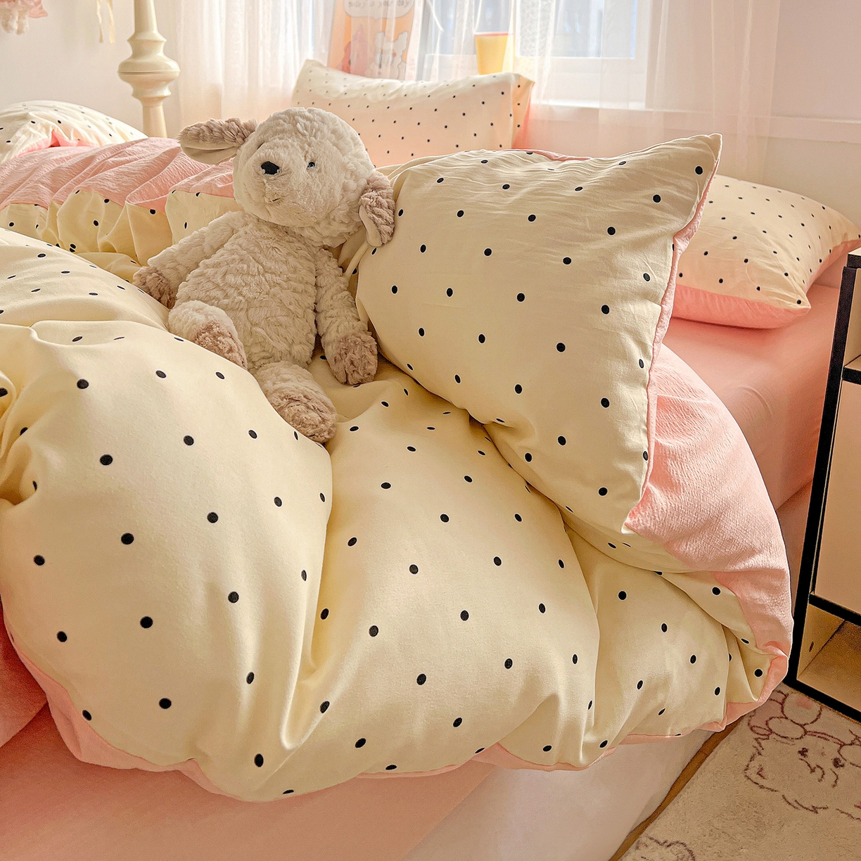 91家纺网 家纺一手货源 找家纺 灿哈家纺 2026新款双层纱木棉水洗棉单品套件