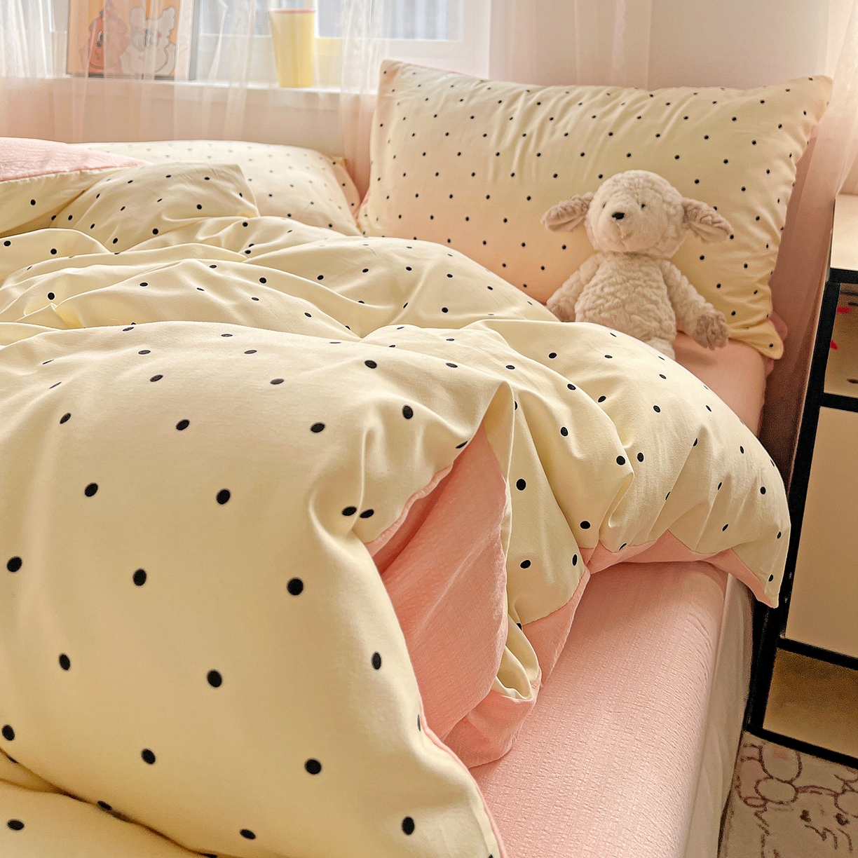 91家纺网 家纺一手货源 找家纺 灿哈家纺 2026新款双层纱木棉水洗棉单品套件