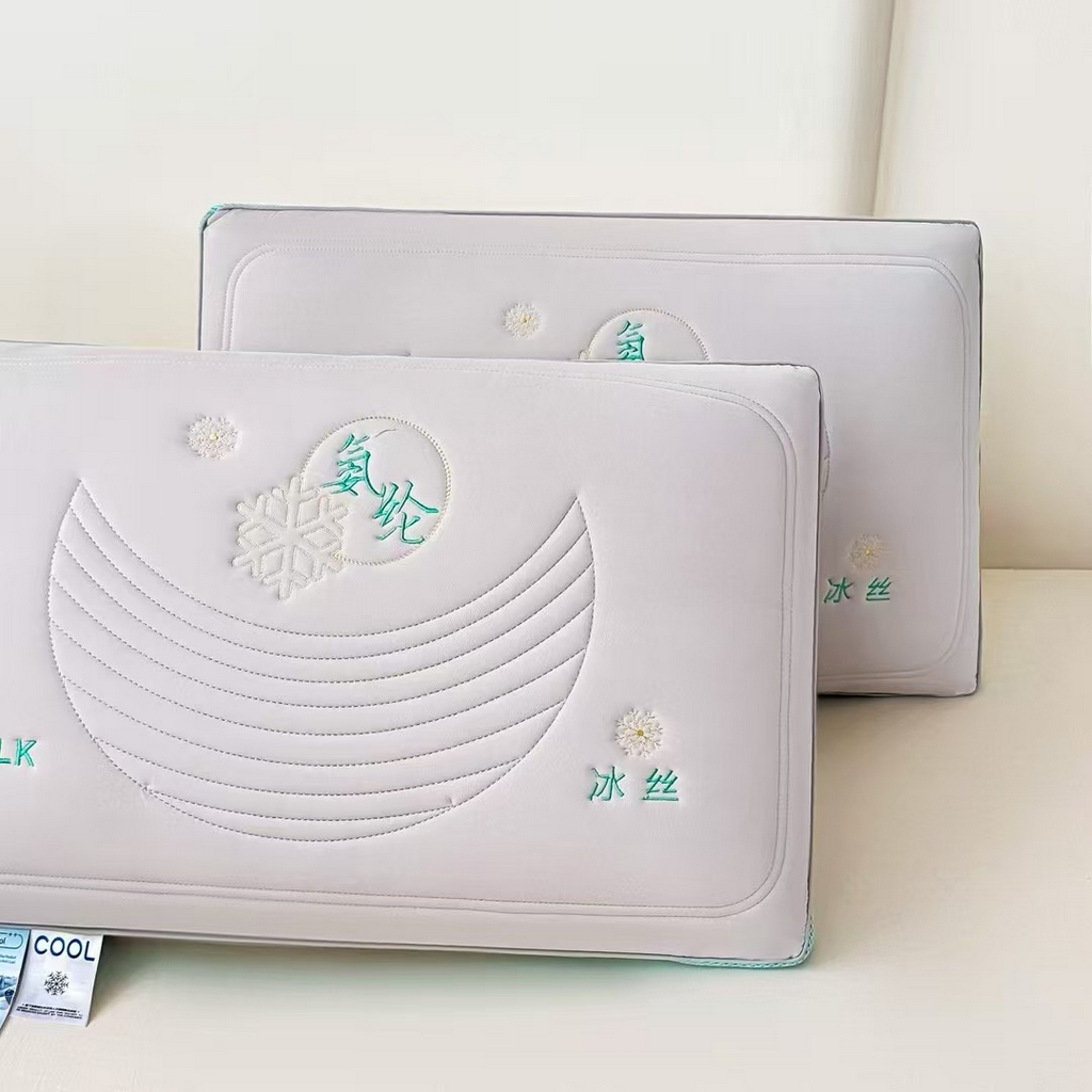 91家纺网 家纺一手货源 找家纺 （总）剑桥枕业 2026新款氨纶冰丝乳胶热熔枕头 凉感丝整张棉硬枕头