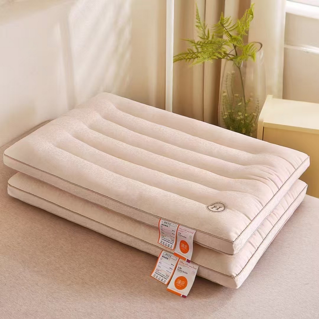 91家纺网 家纺一手货源 找家纺 （总）剑桥枕业 2026新款提花烫钻H低矮枕芯 柔软矮超薄枕头 学生扁平基础枕头