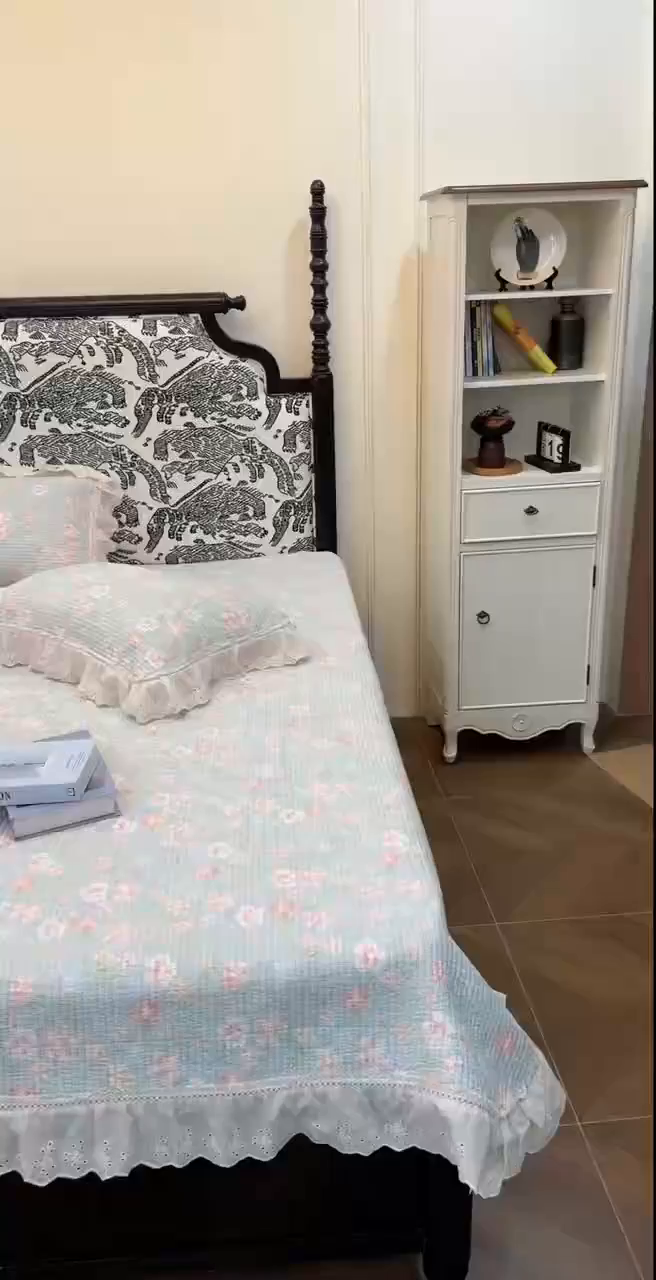 91家纺网 家纺一手货源 找家纺 欣宜家纺 2026新款法式双面全棉填充棉花加厚花边床盖三件套 恋恋花开-绿