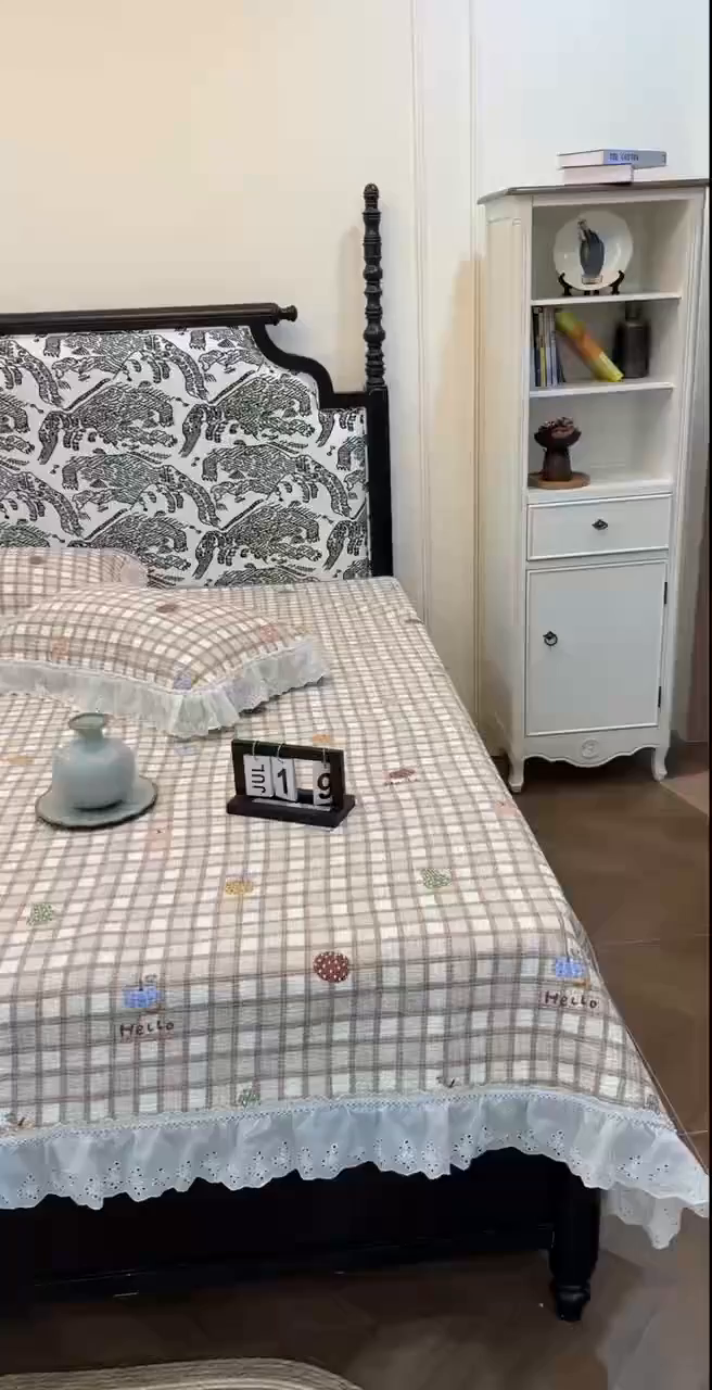 91家纺网 家纺一手货源 找家纺 欣宜家纺 2026新款法式双面全棉填充棉花加厚花边床盖三件套 南瓜绘