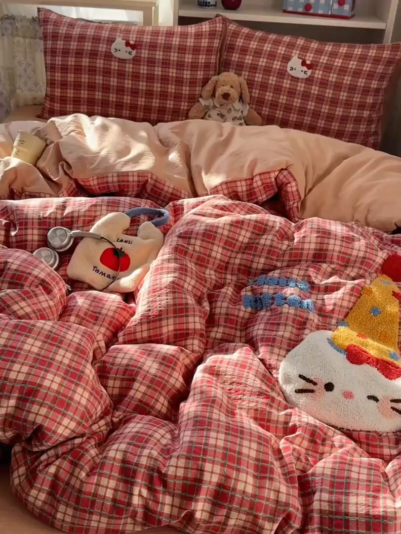 91家纺网 家纺一手货源 找家纺 （总）美乐迪家纺 2026新款云感双层纱毛巾绣四件套