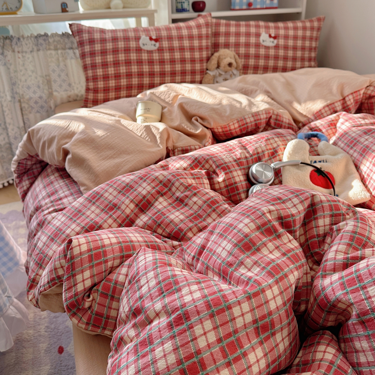 91家纺网 家纺一手货源 找家纺 （总）美乐迪家纺 2026新款云感双层纱毛巾绣四件套