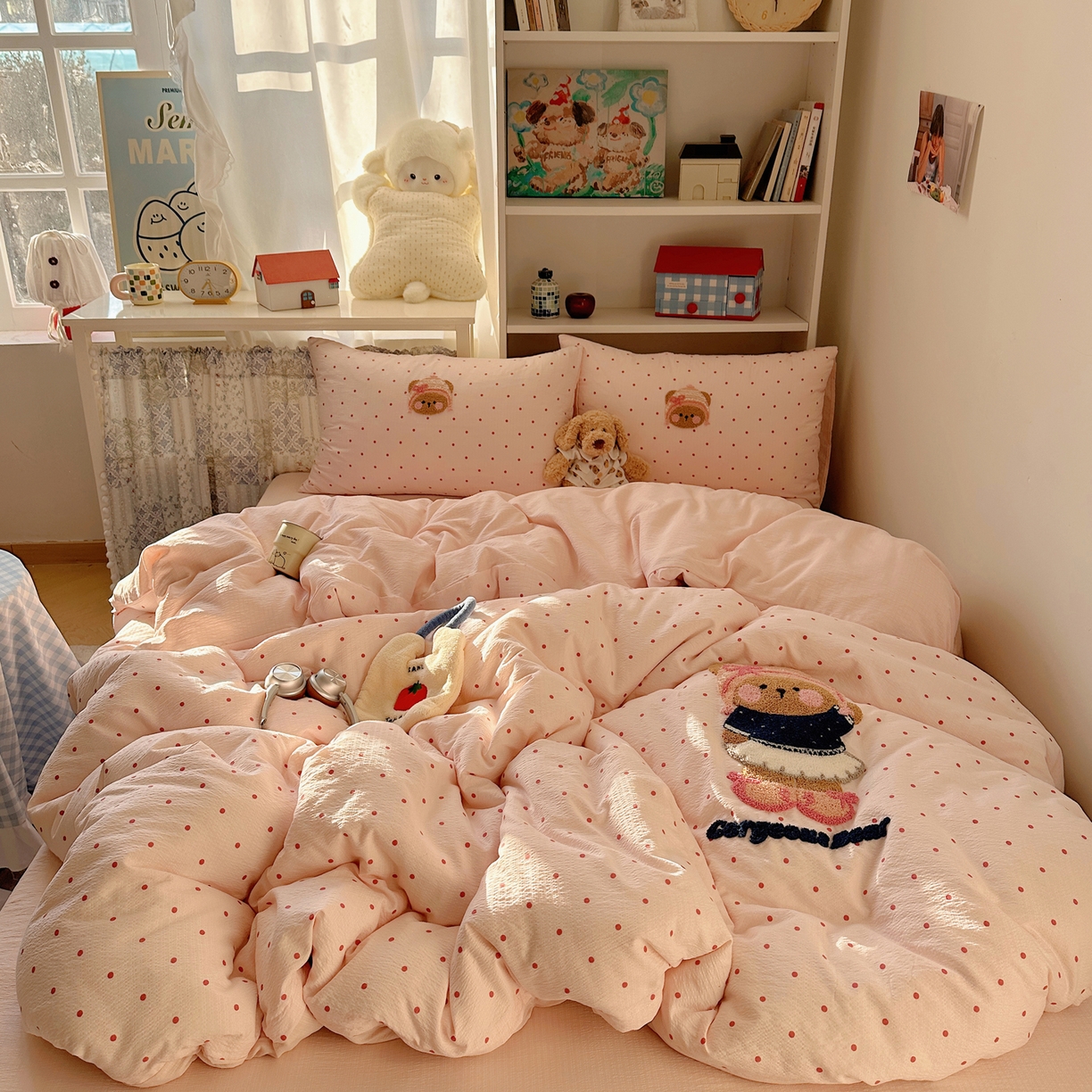 91家纺网 家纺一手货源 找家纺 （总）美乐迪家纺 2026新款云感双层纱毛巾绣四件套