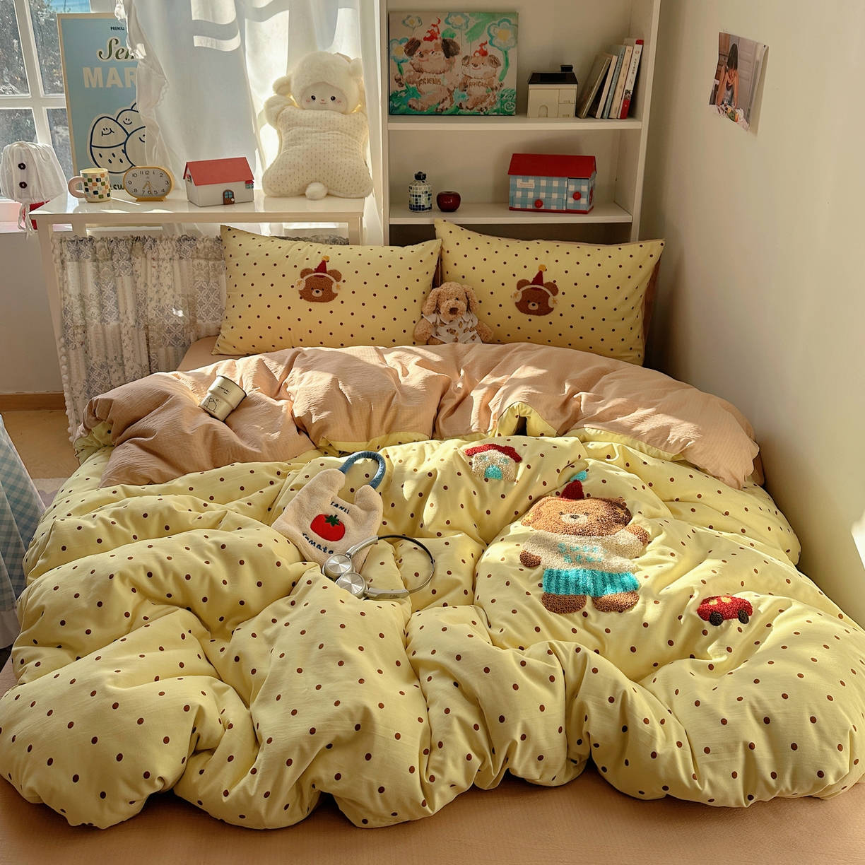 91家纺网 家纺一手货源 找家纺 （总）美乐迪家纺 2026新款云感双层纱毛巾绣四件套