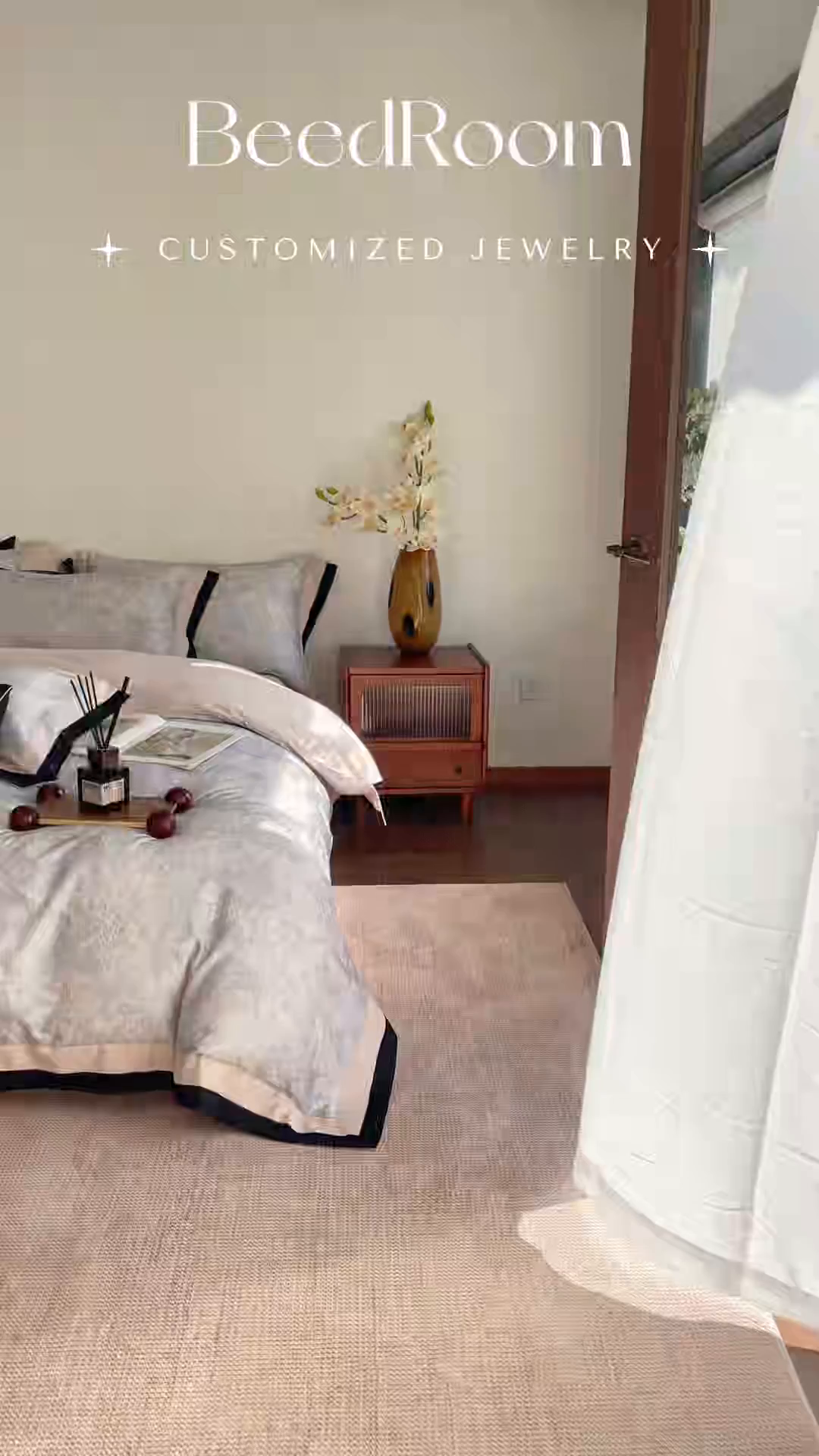 91家纺网 家纺一手货源 找家纺 （总）蓝米卡夫 2026春季新款-60S长绒棉数码印花贡缎双拼角系列四件套-巴音布鲁（礼盒）