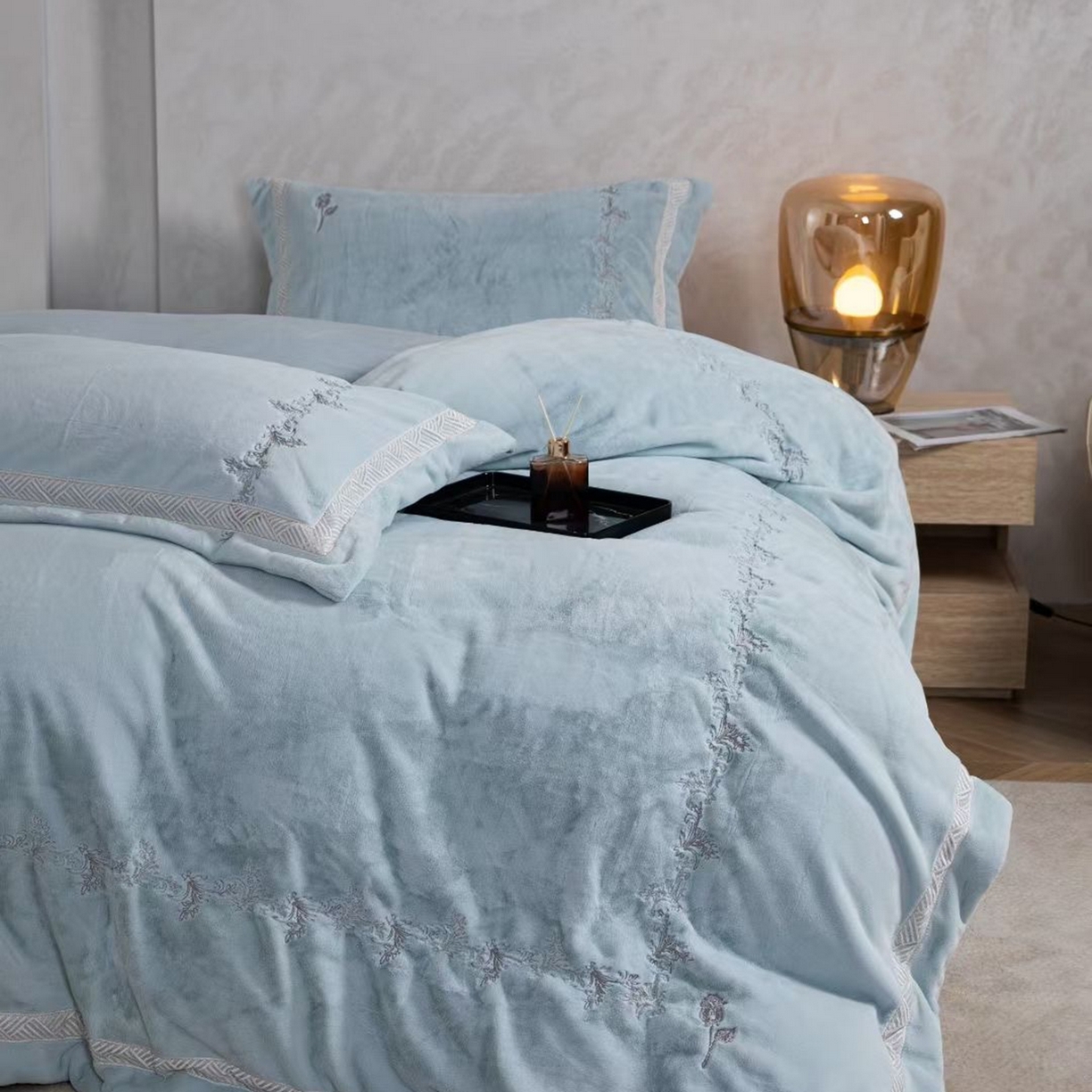 91家纺网 家纺一手货源 找家纺 （总）玖琳家纺 2026新款高端高克重水貂绒四件套-戴思系列