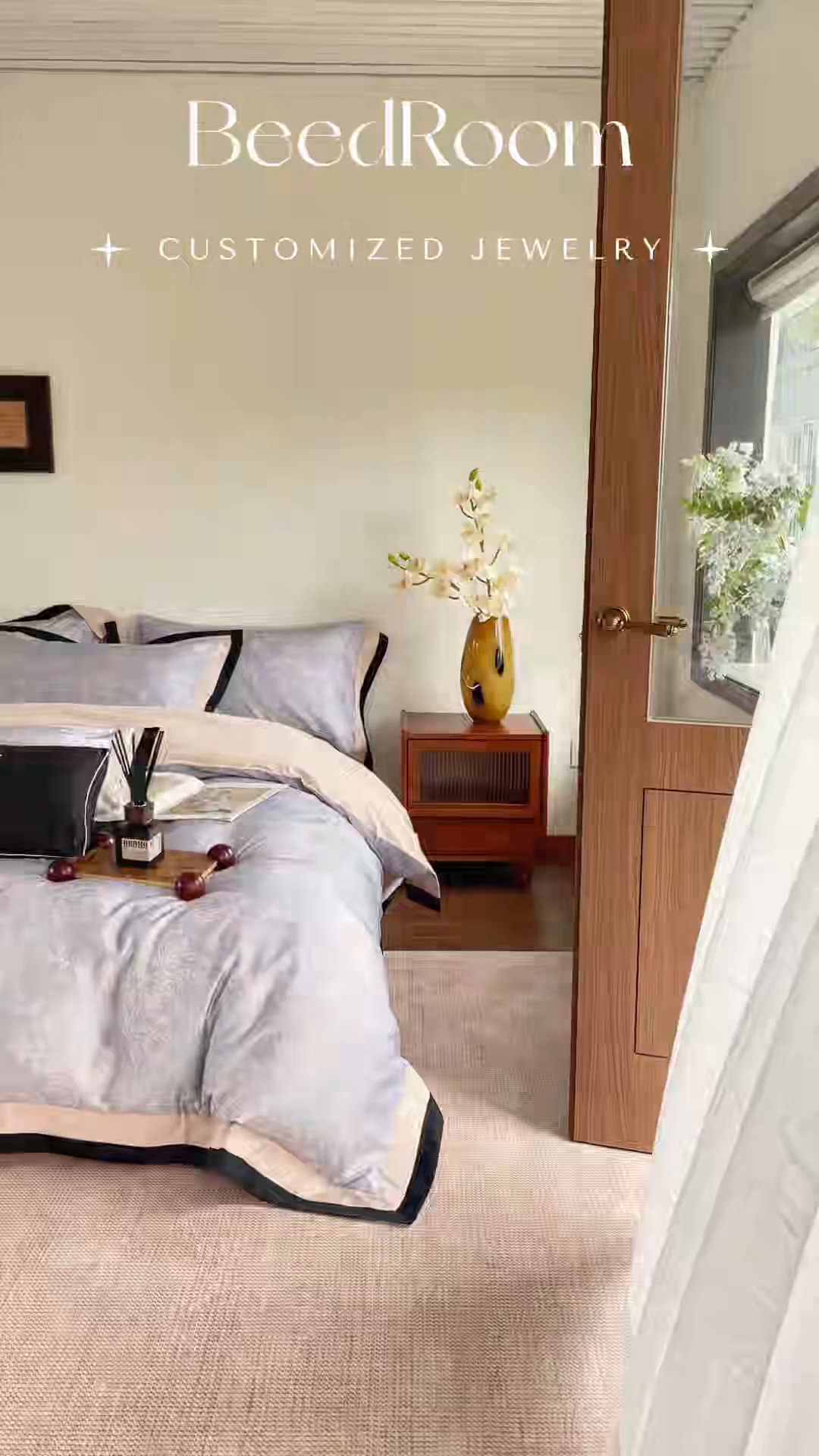 91家纺网 家纺一手货源 找家纺 蓝米卡夫 2026春季新款-60S长绒棉数码印花贡缎双拼角系列四件套-巴音布鲁（礼盒） 巴音布鲁-皇家蓝