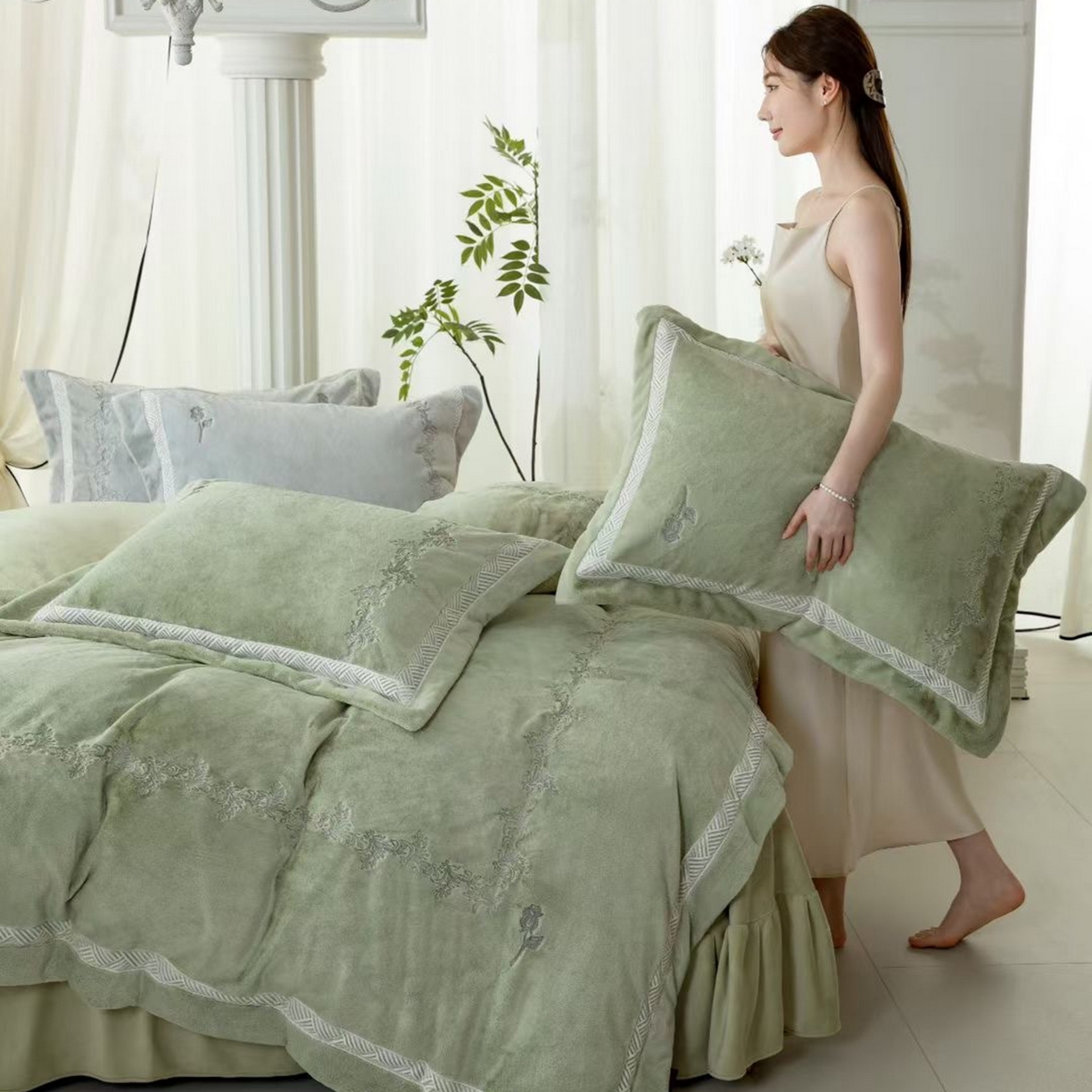 91家纺网 家纺一手货源 找家纺 （总）玖琳家纺 2026新款高端高克重水貂绒四件套-戴思系列