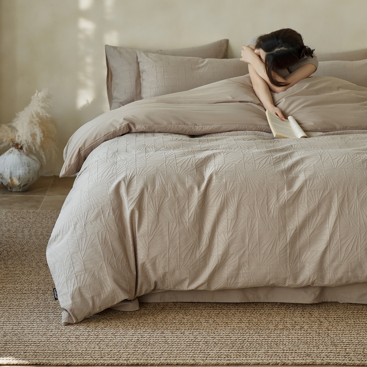 91家纺网 家纺一手货源 找家纺 （总）小懒猪 2026新款亲肤舒适立体全棉纯棉提花四件套-二