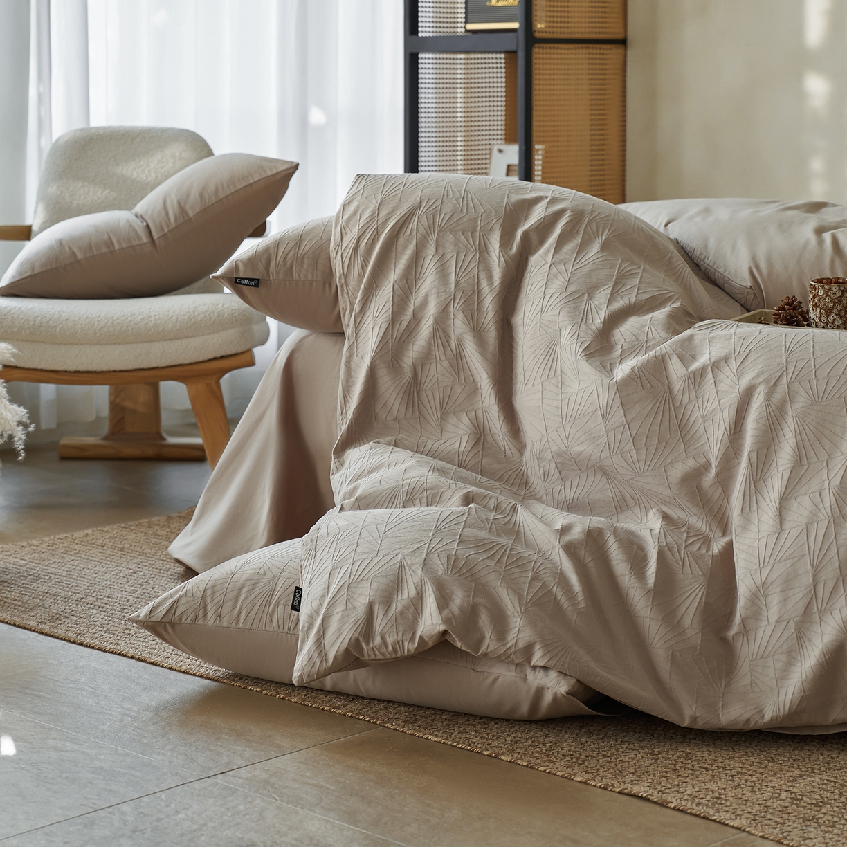 91家纺网 家纺一手货源 找家纺 （总）小懒猪 2026新款亲肤舒适立体全棉纯棉提花四件套-二