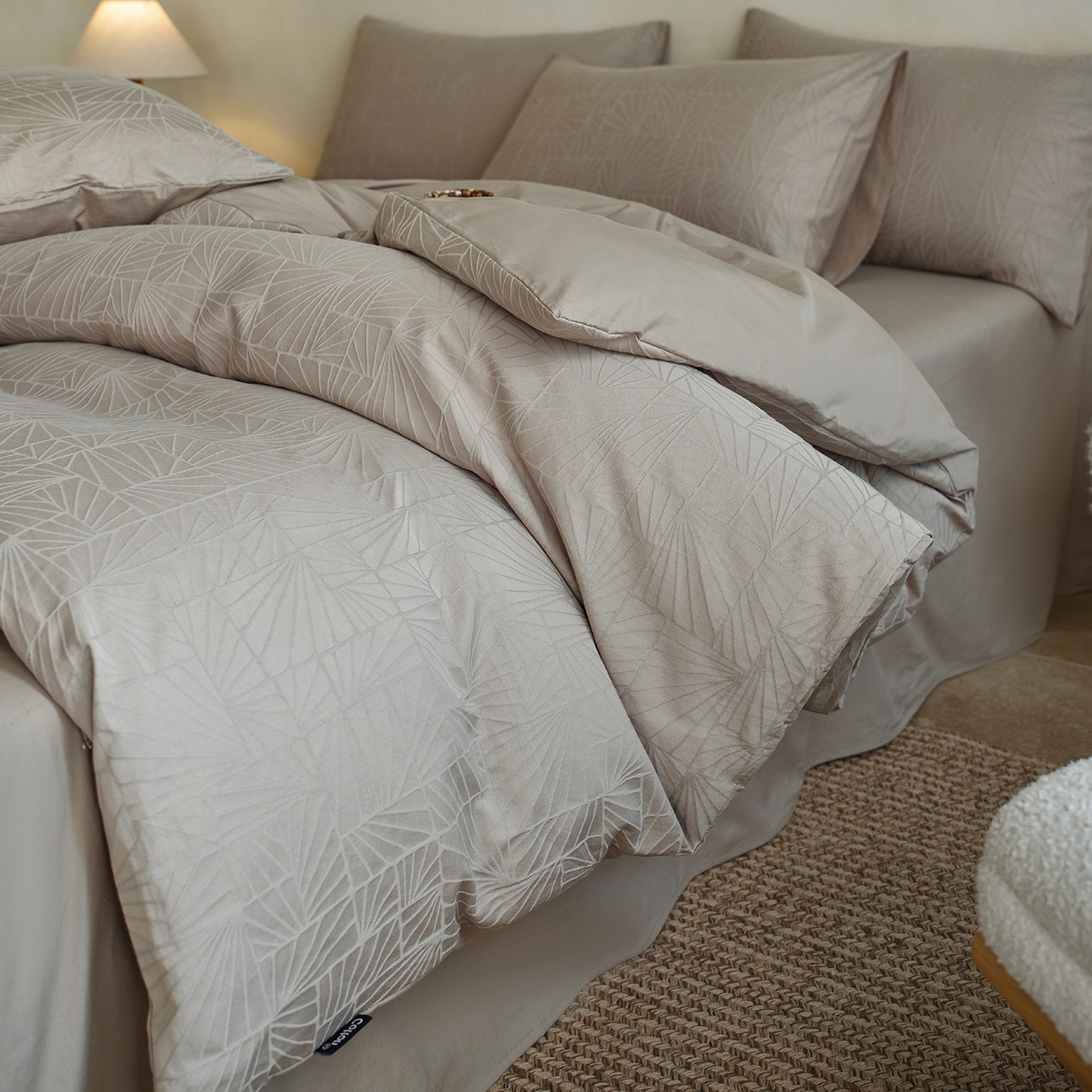 小懒猪 2026新款亲肤舒适立体全棉纯棉提花四件套-二 伯格-金属灰