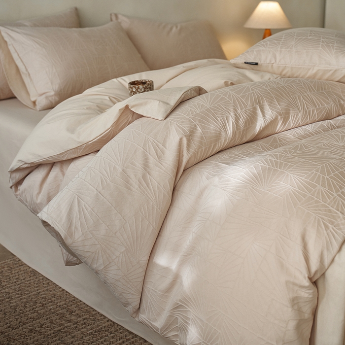 91家纺网 家纺一手货源 找家纺 小懒猪 2026新款亲肤舒适立体全棉纯棉提花四件套-二 伯格-米杏