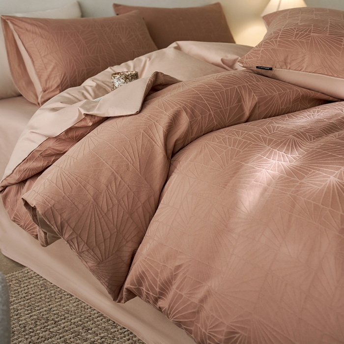 91家纺网 家纺一手货源 找家纺 小懒猪 2026新款亲肤舒适立体全棉纯棉提花四件套-二 伯格-深秋咖