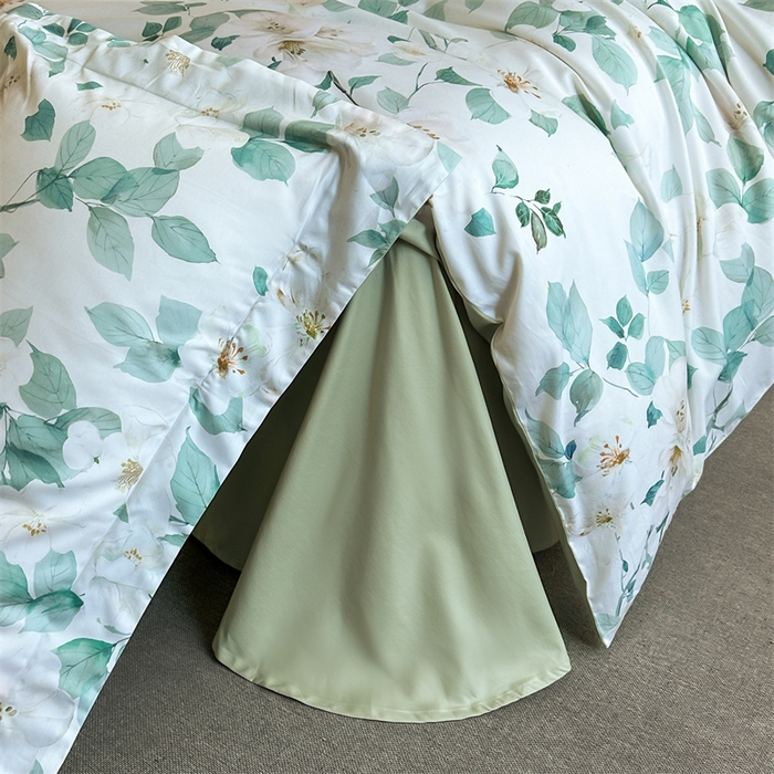 91家纺网 家纺一手货源 找家纺 蓝米卡夫 2026春季新款-60S长绒棉数码印花贡缎系列四件套（礼盒） 芳香情思-绿