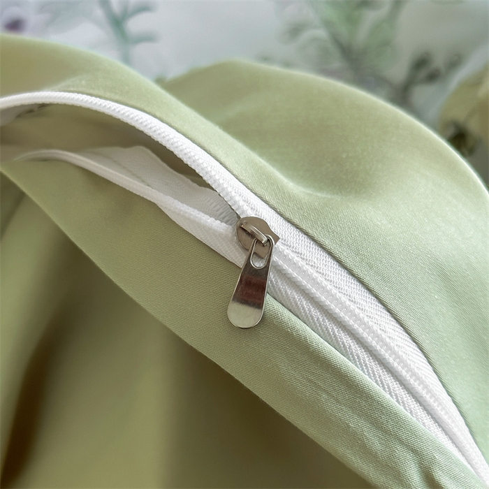 91家纺网 家纺一手货源 找家纺 蓝米卡夫 2026春季新款-60S长绒棉数码印花贡缎系列四件套（礼盒） 空谷幽兰-绿