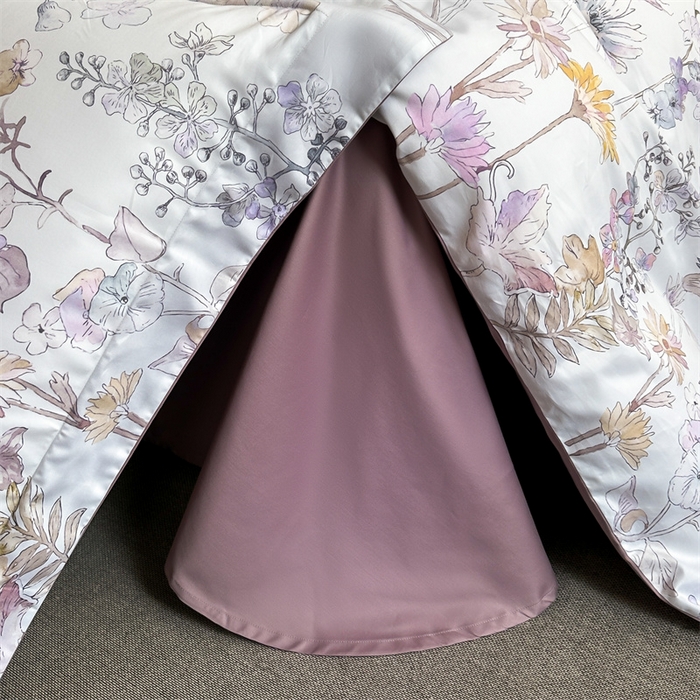 91家纺网 家纺一手货源 找家纺 蓝米卡夫 2026春季新款-60S长绒棉数码印花贡缎系列四件套（礼盒） 空谷幽兰-紫