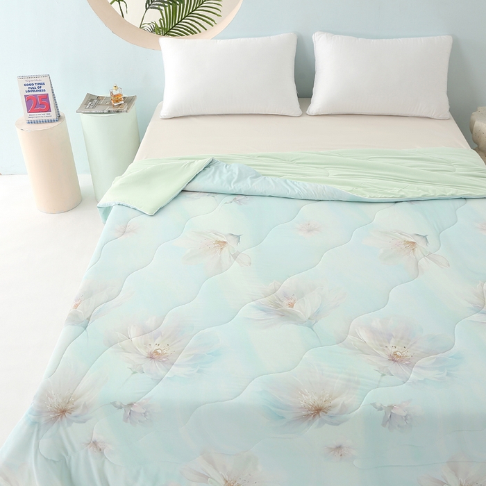 91家纺网 家纺一手货源 找家纺 亚龙工厂店 2026新款大版数码云母冰丝夏凉被被子被芯 初颜