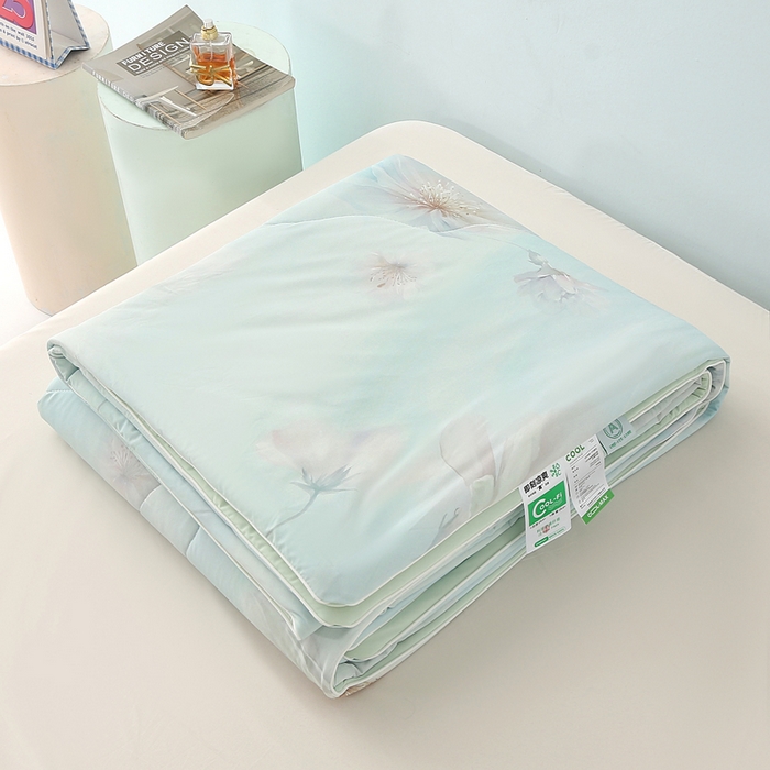 91家纺网 家纺一手货源 找家纺 亚龙工厂店 2026新款大版数码云母冰丝夏凉被被子被芯 初颜