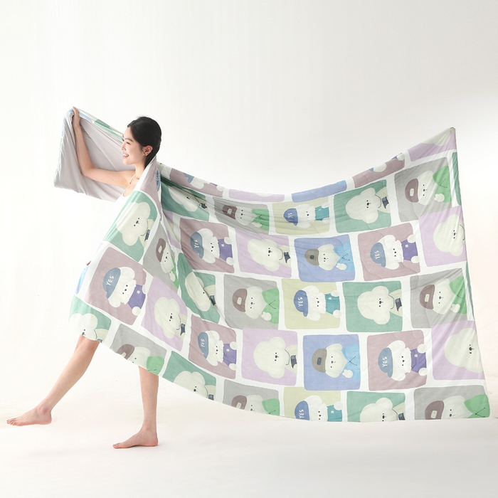 91家纺网 家纺一手货源 找家纺 亚龙工厂店 2026新款大版数码云母冰丝夏凉被被子被芯 大头贴