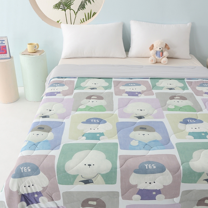 91家纺网 家纺一手货源 找家纺 亚龙工厂店 2026新款大版数码云母冰丝夏凉被被子被芯 大头贴