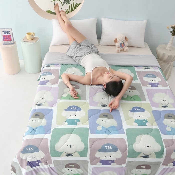 91家纺网 家纺一手货源 找家纺 亚龙工厂店 2026新款大版数码云母冰丝夏凉被被子被芯 大头贴