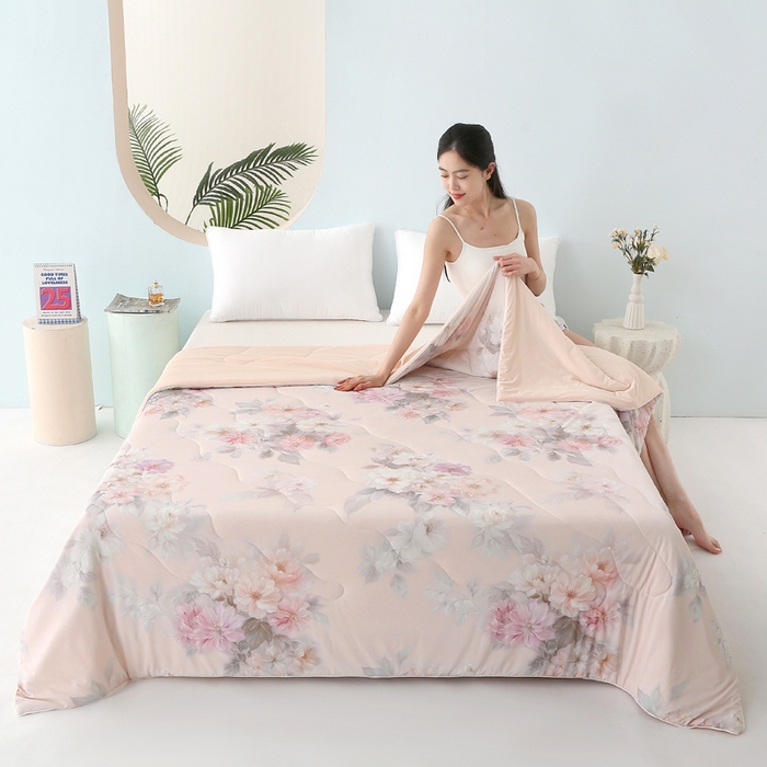 91家纺网 家纺一手货源 找家纺 亚龙工厂店 2026新款大版数码云母冰丝夏凉被被子被芯 尔雅玉