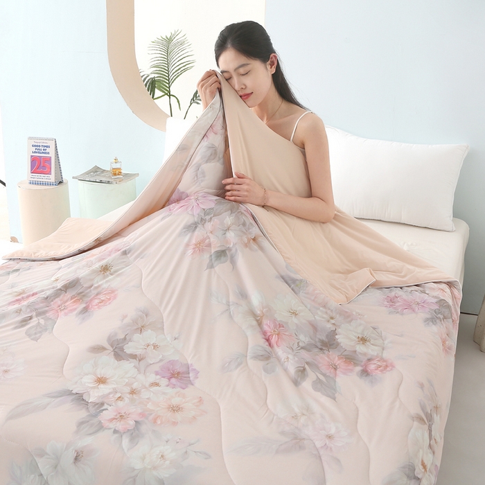 91家纺网 家纺一手货源 找家纺 亚龙工厂店 2026新款大版数码云母冰丝夏凉被被子被芯 尔雅玉