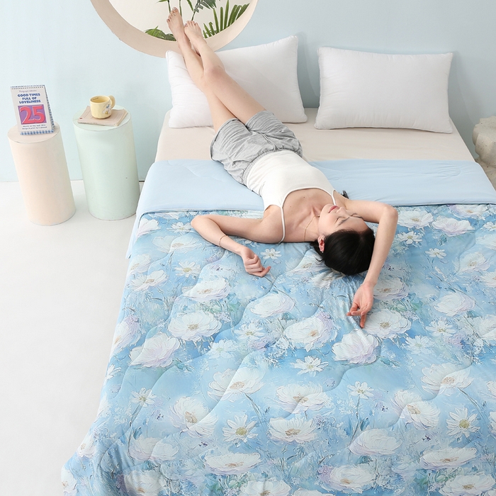 91家纺网 家纺一手货源 找家纺 亚龙工厂店 2026新款大版数码云母冰丝夏凉被被子被芯 海岛恋